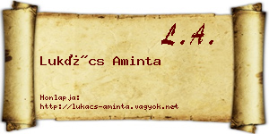 Lukács Aminta névjegykártya